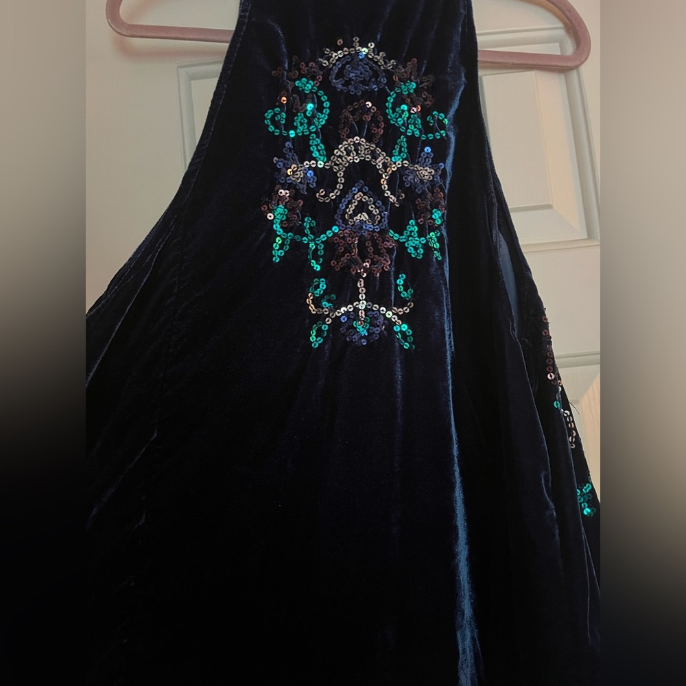Free People Blue Velvet Sequin Swing Dress - Picture 9 of 9